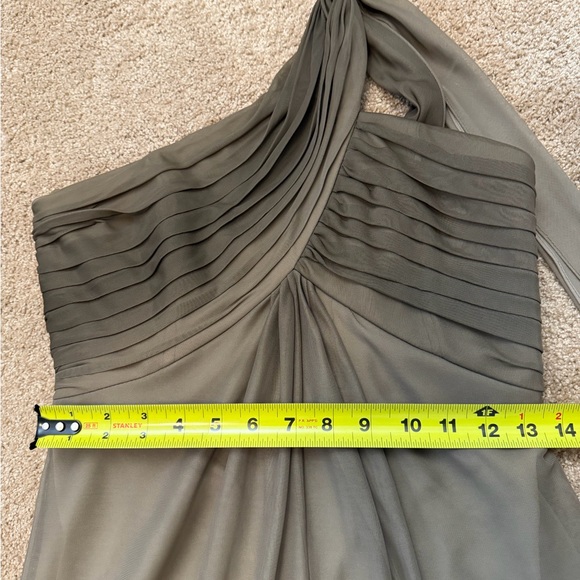 Alex Evenings One Shoulder Tan Dress - Picture 3 of 6